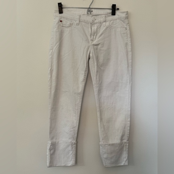 NEW Hudson Muse Crop Skinny 5โ Cuff White Jeans - Picture 11 of 12